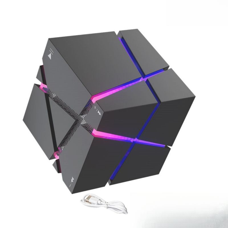 Original Magic Cube Bluetooth Subwoofer Mini Portable Colorful Light Small Speaker Creative Birthday Gift_voghion.com