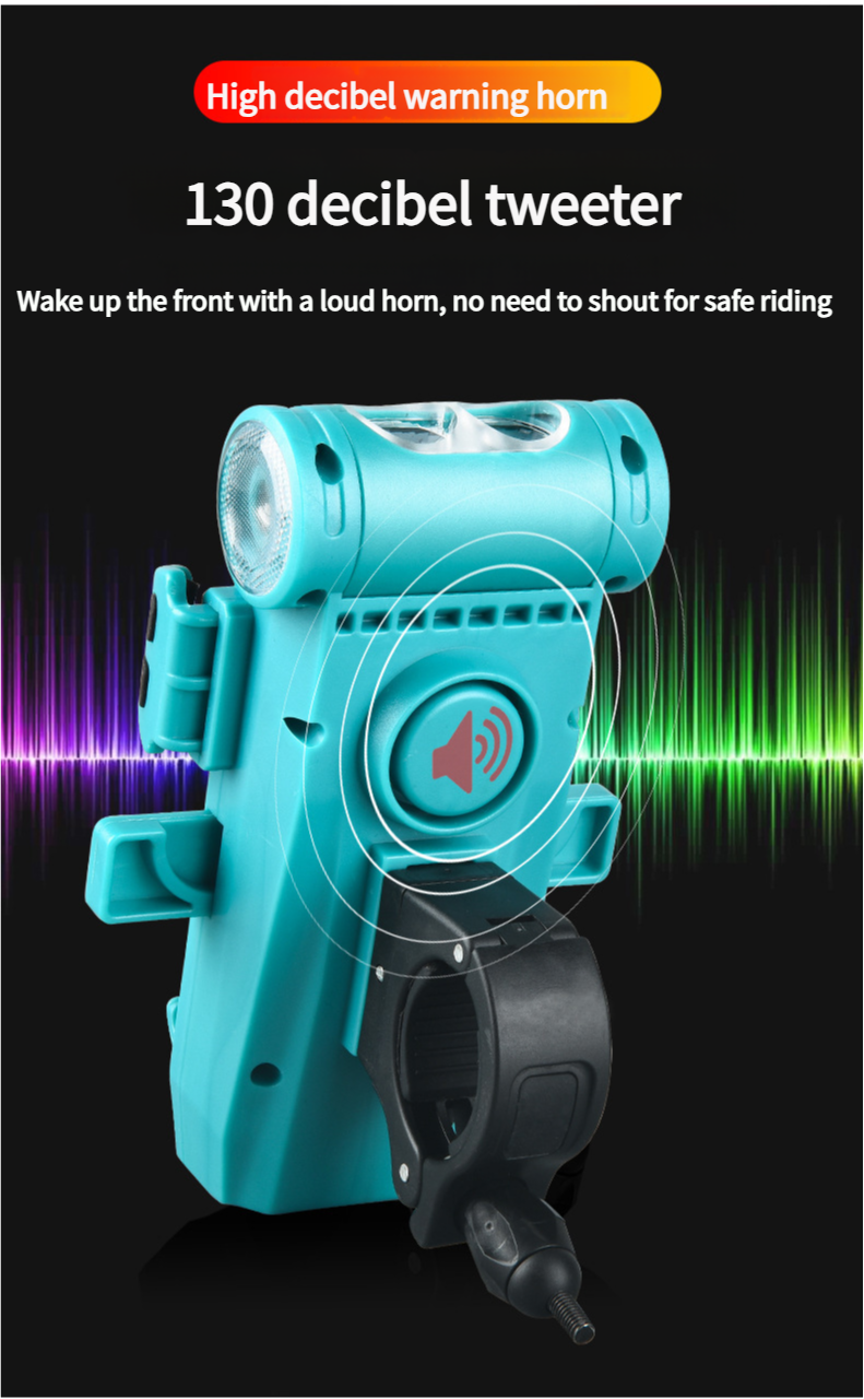 Fahrrad-Frontlicht Elektrische Hupe Ladetelefonhalter Hohe Helligkeit Taschenlampe Rennrad Mit FY-330_voghion.com