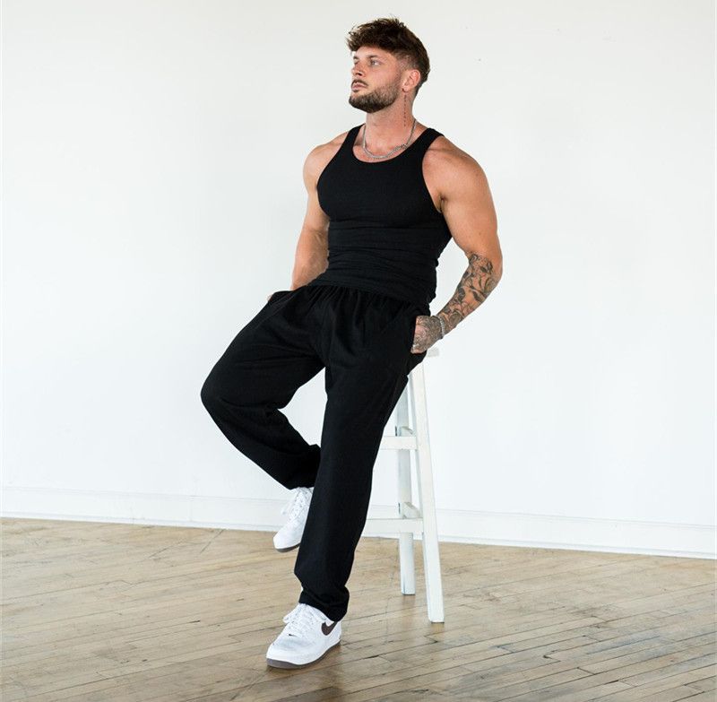 2024 American Style Summer Coarse Thread Tight Sports Fitness Base Layer Tank Top Trendy Men's Vest_voghion.com
