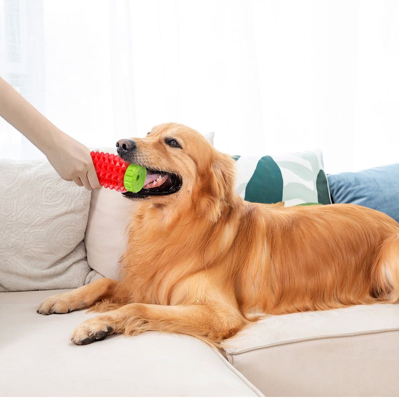 Pet Small And Medium-sized Teething Stick Big Pineapple Food Dispenser TPR Rubber Ball Durable Chew Throw Dog Toy_voghion.com