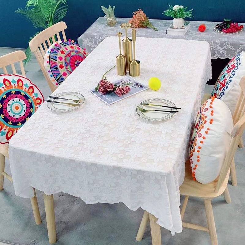 Nappe de table basse en dentelle pour salon, tissu de table basse moderne, simple, rectangulaire, de luxe, pour table à manger_voghion.com