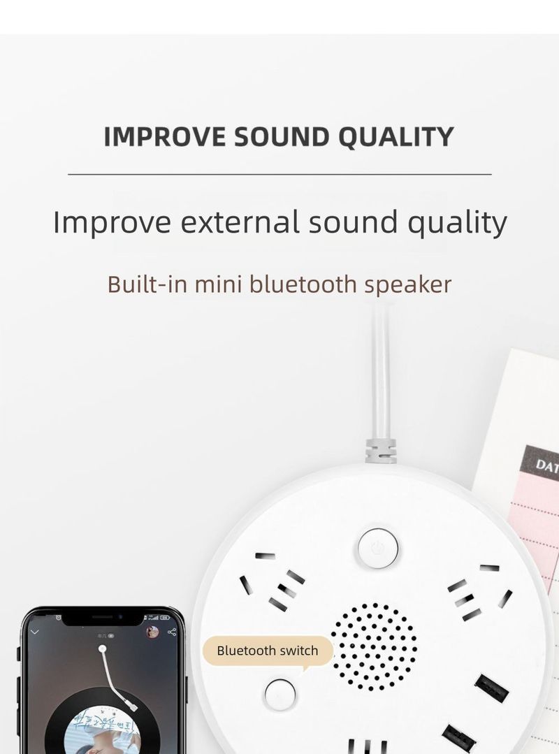 Long Line Bluetooth Speaker Socket Converter Multi-Functional Dormitory Power One-to-Many Outlet Strip With USB Charging_voghion.com