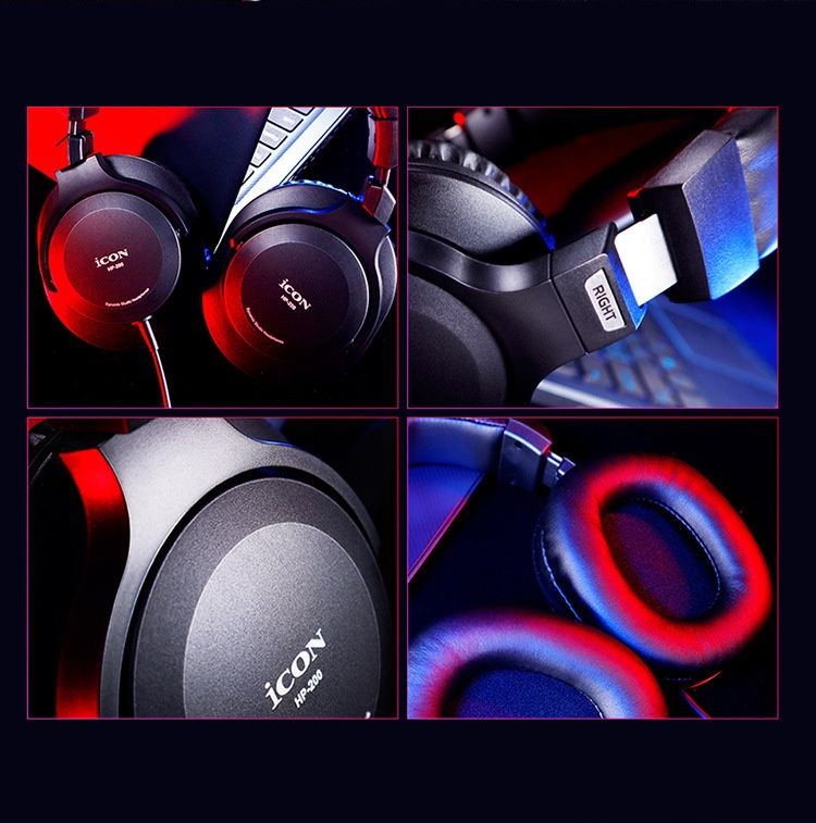 Digitex Icon Aikn HP-200 Over-Ear-Monitor mit Hadphons-Soundkarte für Live-Streaming und Aufnahme mit spezieller Geräuschisolierung_voghion.com