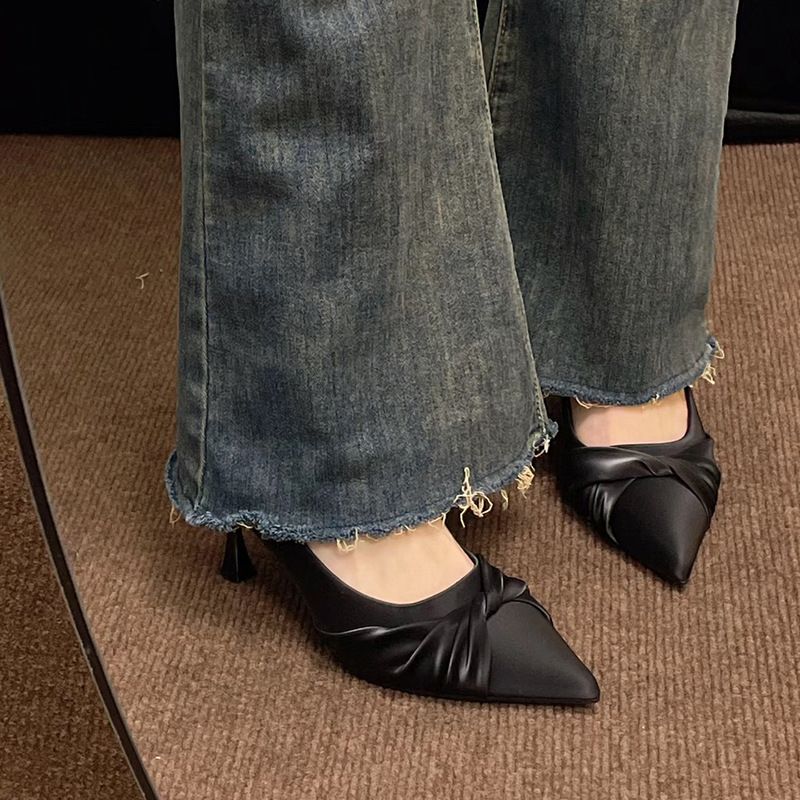 Art Exam Broadcasting Host High Women Thin Heels 2025 Spring Pointed Toe Comfortable Commuting Professional_voghion.com