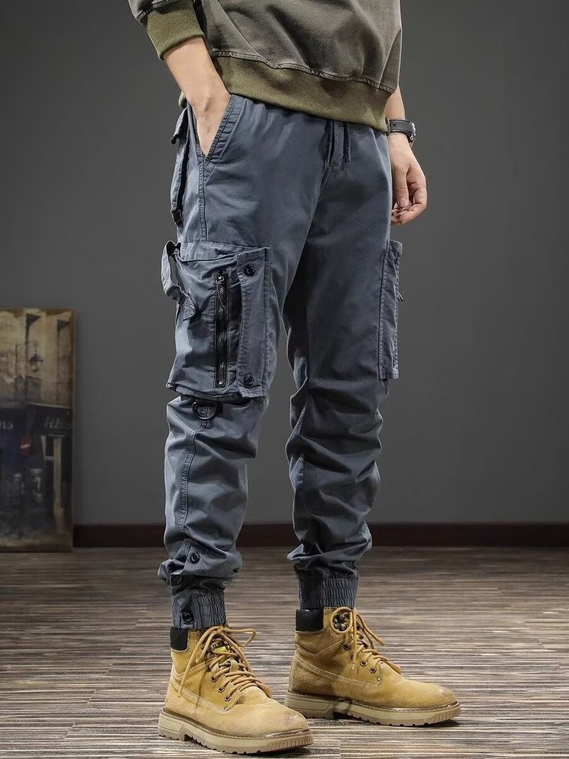 001 Chaolun - Pantalones deportivos multibolsillos para hombre, estilo americano, estilo cargo transfronterizo, para exteriores, estilo paracaidista_voghion.com