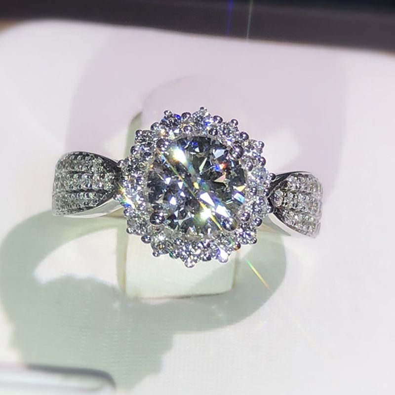 Cao Shi, anello nuziale alla moda con micro incastonati di zirconi a forma di stella con cielo pieno, accessorio per donna_voghion.com