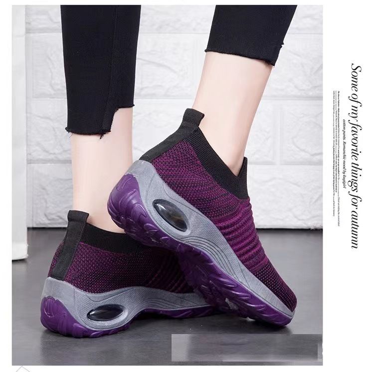 Scarpe da ginnastica con cuscino d'aria, da ballo, casual, slip-on, da donna, taglie forti_voghion.com