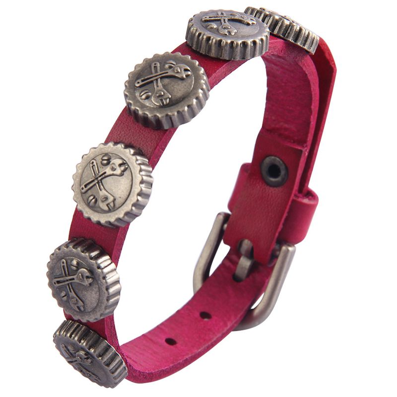 Bracciale in pelle con stella e cintura in lega punk per uomo_voghion.com