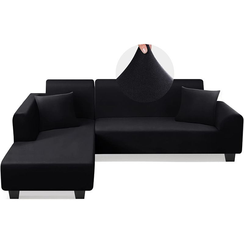 solid color Four Seasons stretch all-inclusive sofa cover L-shaped sectional sofa cover sofa cover_voghion.com