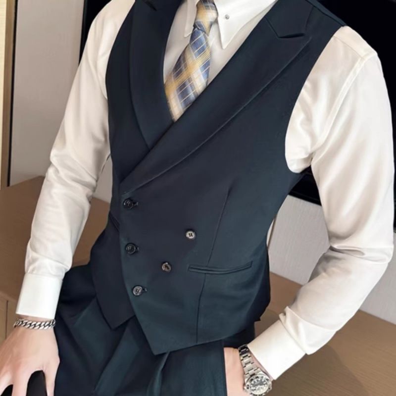 CT SuoHou 2025 New High-End Suit Men's Vest Pants Set Casual Button British Groomsmen Brother_voghion.com