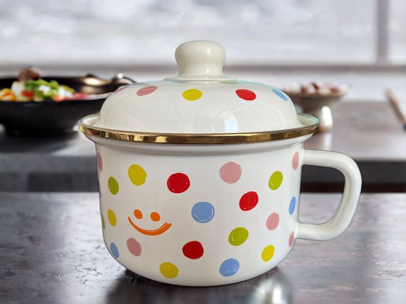 Thickened Enamel Fast Cup Instant Noodle Old-fashioned Nostalgic Rice Bowl Adult Office Worker Food Grade_voghion.com