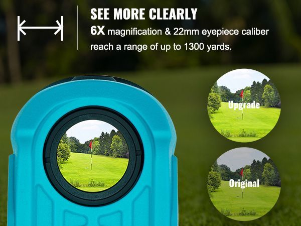 VEVOR Golf Rangefinder, 1300 Yards Laser Golfing Hunting Range Finder, 6X Magnification Distance Measuring, Golfing Accessory With External Magnet Mount, High-Precision Flag Lock, Slope, And Batteries_voghion.com
