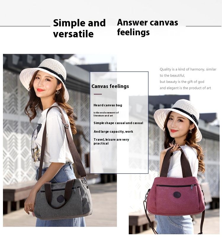 Platnena ženska torba 2024. Proljeće/ljeto, nova ležerna modna torba preko ramena, svestrana jednobojna izdržljiva ručna torba preko tijela_voghion.com