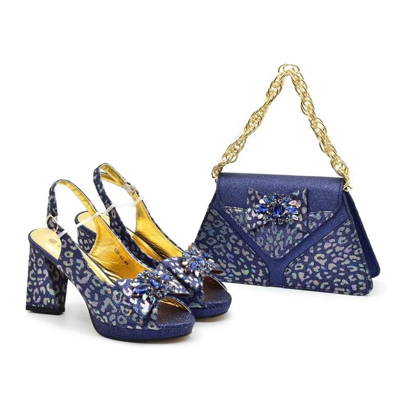 Shoe bag matching fabric splicing leopard print road wedding party formal wear daily commute_voghion.com