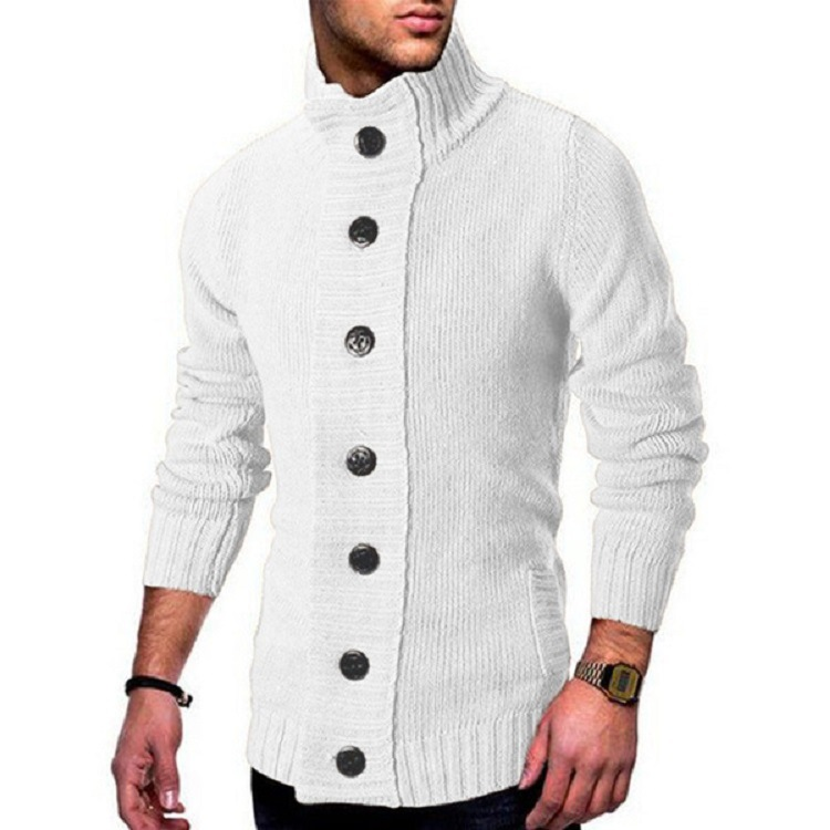 Moški pulover Cardigan modni moški enoredni pleteni plašč plus size moška oblačila_voghion.com