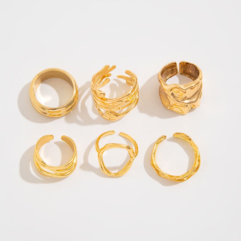 Jewelry Liquid Joint Set Mechanical Geometric Fashion Open Line Women's Plain Ring_voghion.com