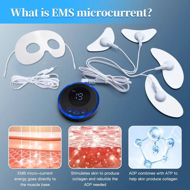 EMS Puls cervical, Schëller, Hals, Taille an zréck elektresch Therapie Gesiicht Massage Apparat mat intelligent Meridian_voghion.com