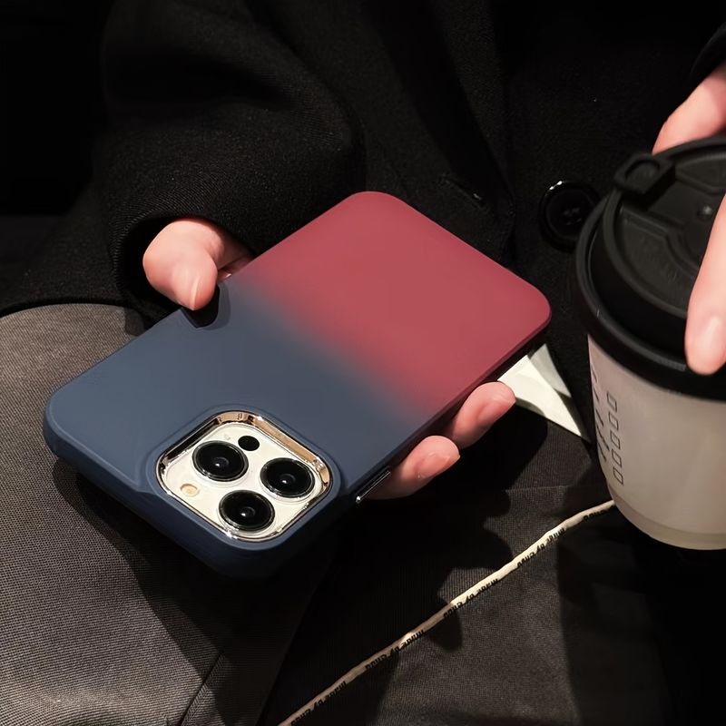 Glasses Gradient Red Blue Full Cover Soft Case Drop-proof (for Cell Phone 11/12/13/14/15)_voghion.com