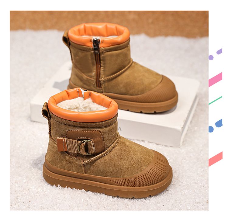 Samt-Schneestiefel, Baumwollschuhe für Wärme, Ein-Fuß-Schuhe für Herren und Damen für Kinder_voghion.com
