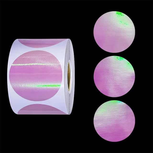 Customizable Thermal Laser Holographic Sticker Labels - Gold/Silver Reflective D30 Labels For Packaging & Branding_voghion.com