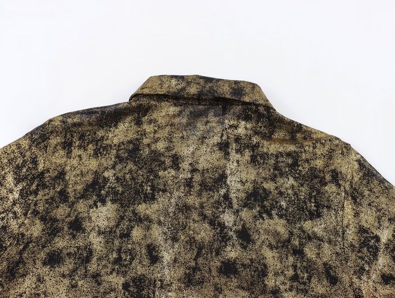 ZR Fashion Dames 2024 Lente Nieuw Metaalfolie Shirt_voghion.com