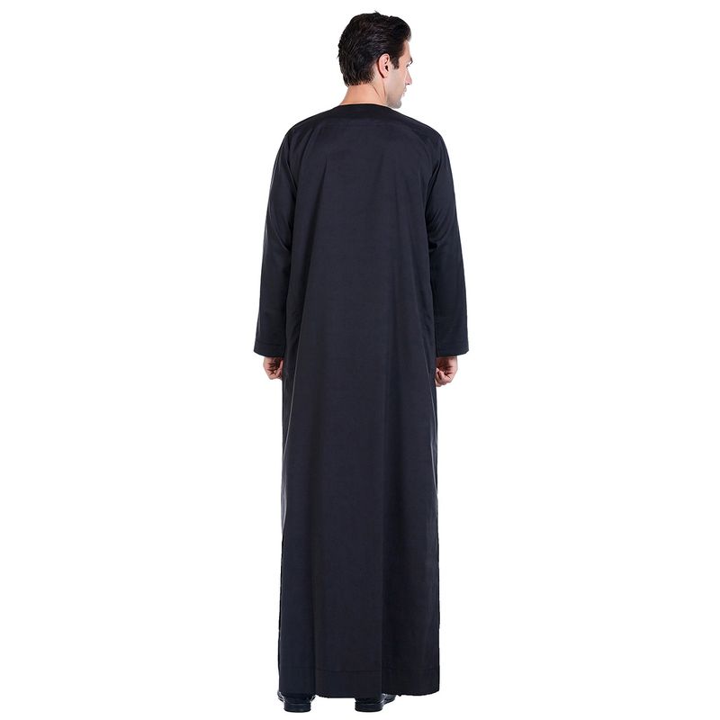 Herenkleding Herengewaden Effen kleur eenvoudig ontwerp Moslimkaftan_voghion.com