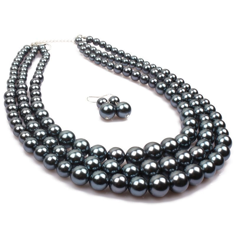 Handmade pearls, fashionable and exaggerated women's pearl collarbone, multi-layered necklace, exhibition hall style_voghion.com