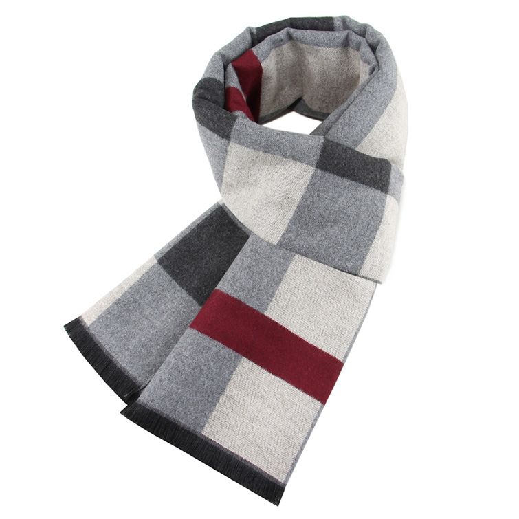 plaid da uomo per autunno e inverno, sciarpa calda da lavoro, pile alla moda, sciarpa invernale in seta_voghion.com