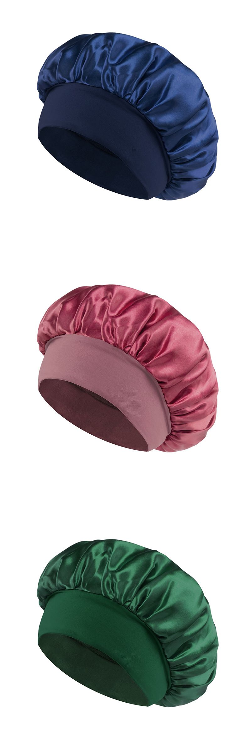 effen kleur brede rand elastische volwassen slaapmuts mannen en vrouwen mode haarverzorging schoonheid douchemuts satijn chemotherapie muts_voghion.com