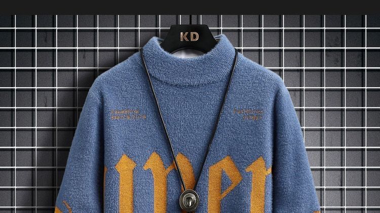 "Men's Chunky Knit Sweater – Oversized Cable-Knit Pullover (High Neck, Winter, Unisex)"_voghion.com