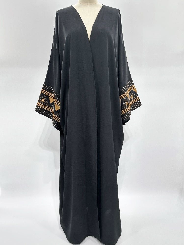 Verve F418 Arabic Embroidered Fashionable Outerwear Abaya Robe_voghion.com