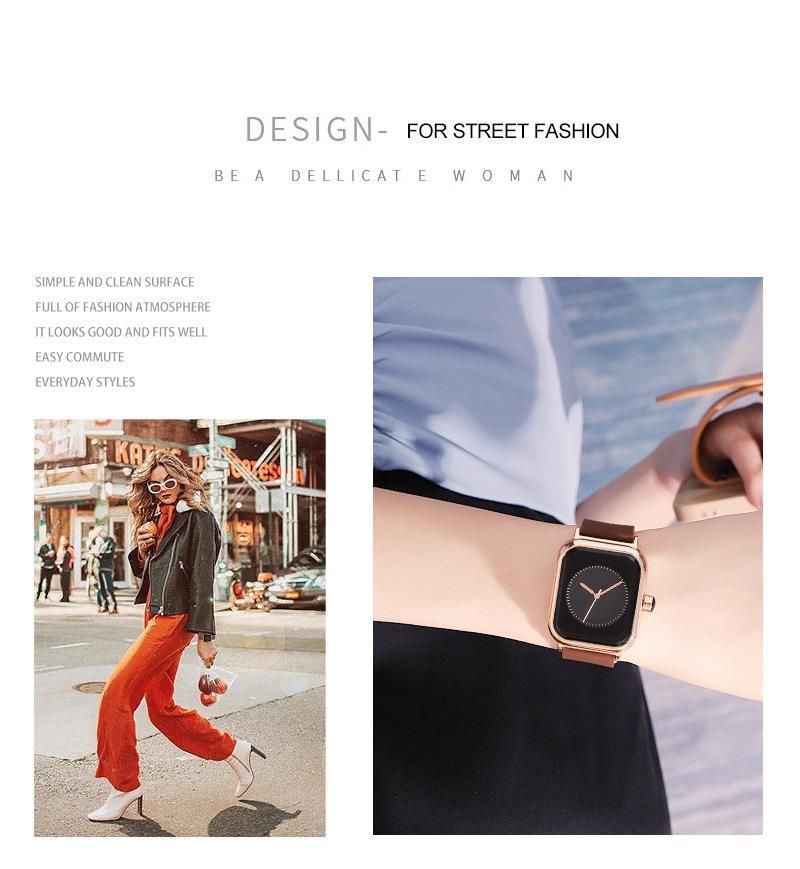 Women's Fashion Square Quartz Watch With Silicone Strap - Waterproof Minimalist Design For Everyday Wear Simple And Fashionable Square Quartz Watches_voghion.com
