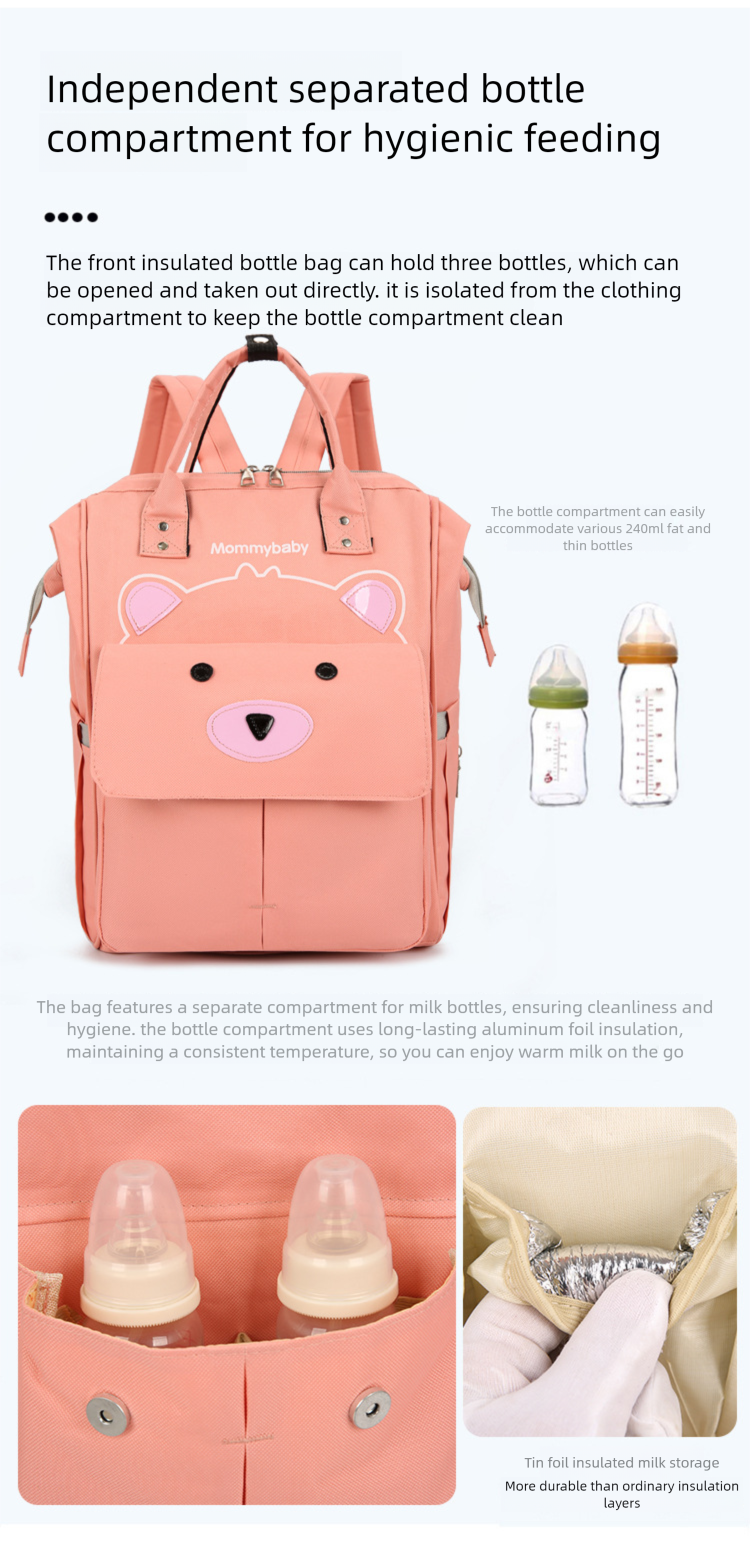 Modischer, multifunktionaler Mama-Rucksack mit großem Fassungsvermögen und hochwertiger Optik – ideal für Ausflüge und als schlichte Mutter-Kind-Tasche._voghion.com