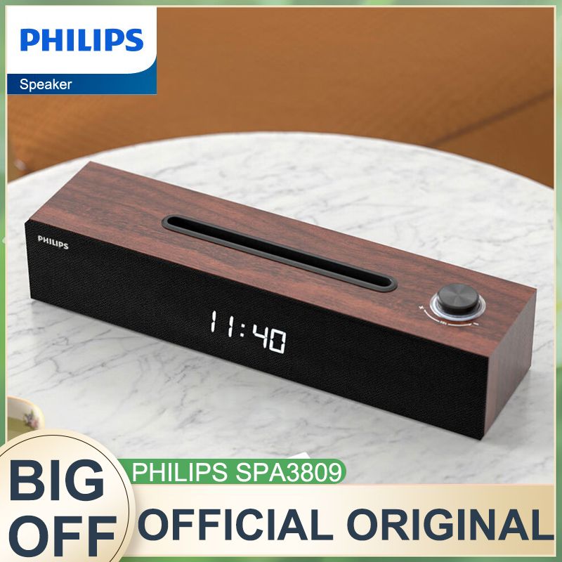 SPA3809 Speaker Wireless Bluetooth 5.3 Small Portable Desktop Loudspeaker Box Subwoofer Knob Control Time Display Audio_voghion.com