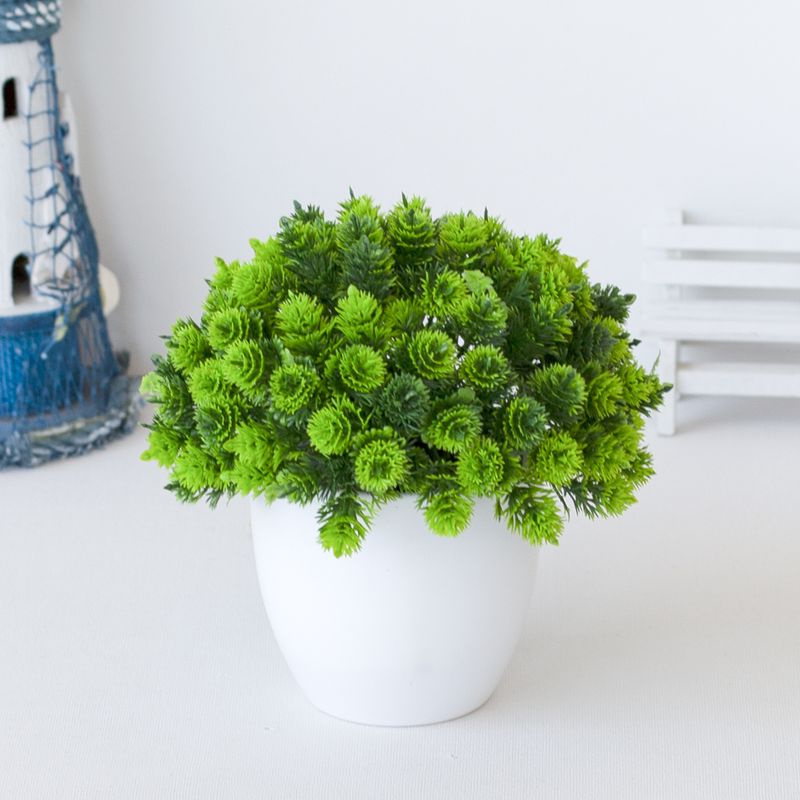 Simulazione pianta bonsai desktop fiori artificiali ornamenti per piante palla di fiori palla di erba decorazione della casa in vaso piccoli ornamenti_voghion.com