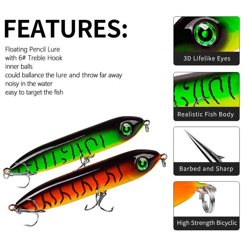 Esca per la pesca a mosca a lunga distanza con doppio amo simulato, 11,5 g, in plastica, 10,2 cm, DW102_voghion.com