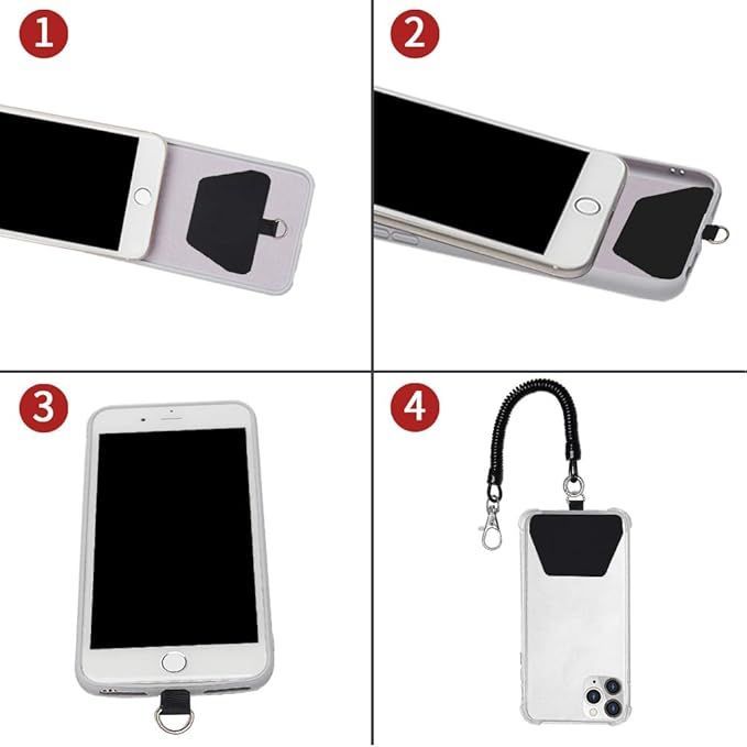 Phone Lanyard Tether With Patch, Universal Stretchy Straps And Phone Case Anchor For Anti-drop Outdoor Skiing Hiking Cycling Climbing Compatible For IPhone Samsung Pixel Most Smartphones_voghion.com