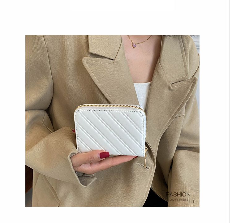 Dámské kabelky, měkká kožená malá peněženka, dámská vyšívací nitě, řemeslná zipová krátká peněženka v japonském stylu, jednoduchá krátká spona, trendy_voghion.com