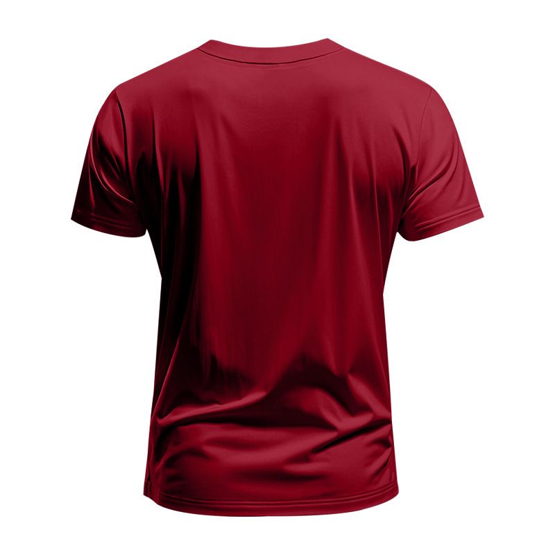 Herrenbekleidung T-Shirt Einfarbig V-Ausschnitt Kurzarm Sommer Neue Große Größe Trend Tops_voghion.com