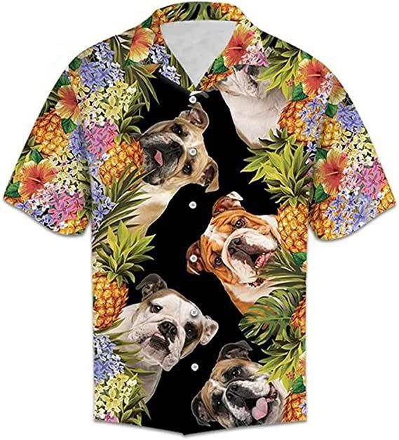 Lockeres Freizeithemd im 3D-Digitaldruck mit Golden Retriever-Motiv im Strandurlaubsstil für Herren_voghion.com
