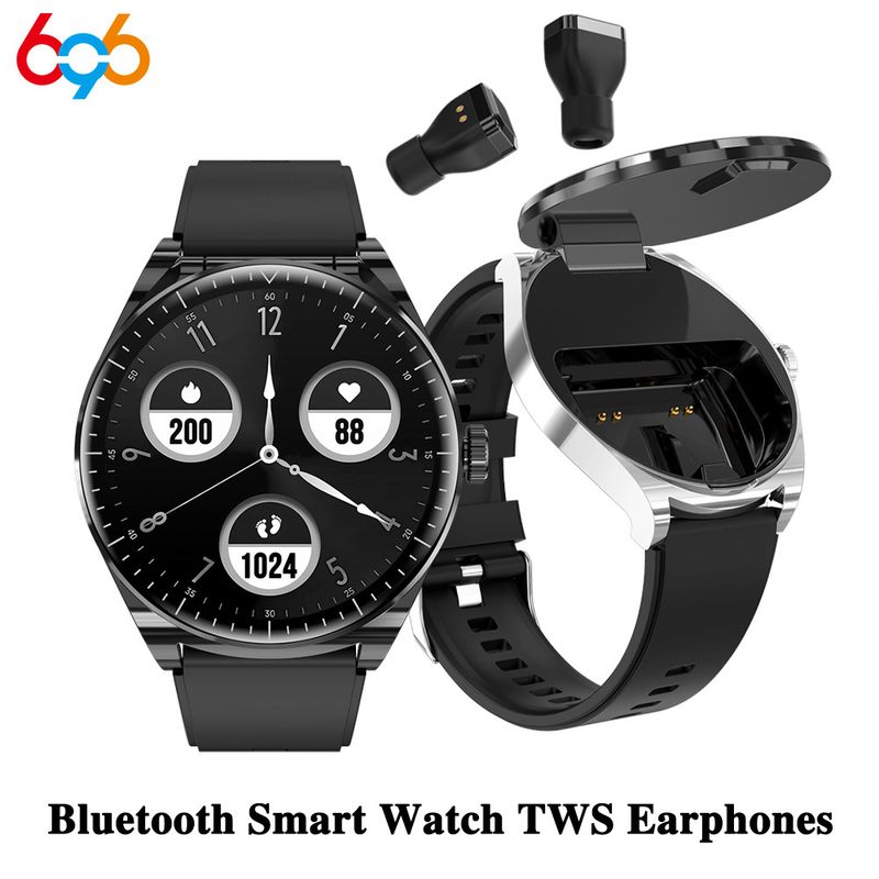 Auricolari TWS intelligenti 2 in 1 transfrontalieri S9, orologio sportivo, monitoraggio della frequenza cardiaca, chiamata Bluetooth, NFC_voghion.com
