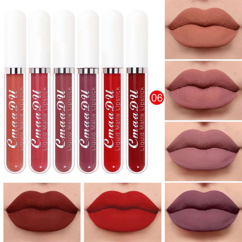 Lápiz labial líquido mate antiadherente, resistente al agua, brillo labial de larga duración, brillo labial aterciopelado de alta pigmentación, cosméticos de belleza, regalo de maquillaje para niñas_voghion.com
