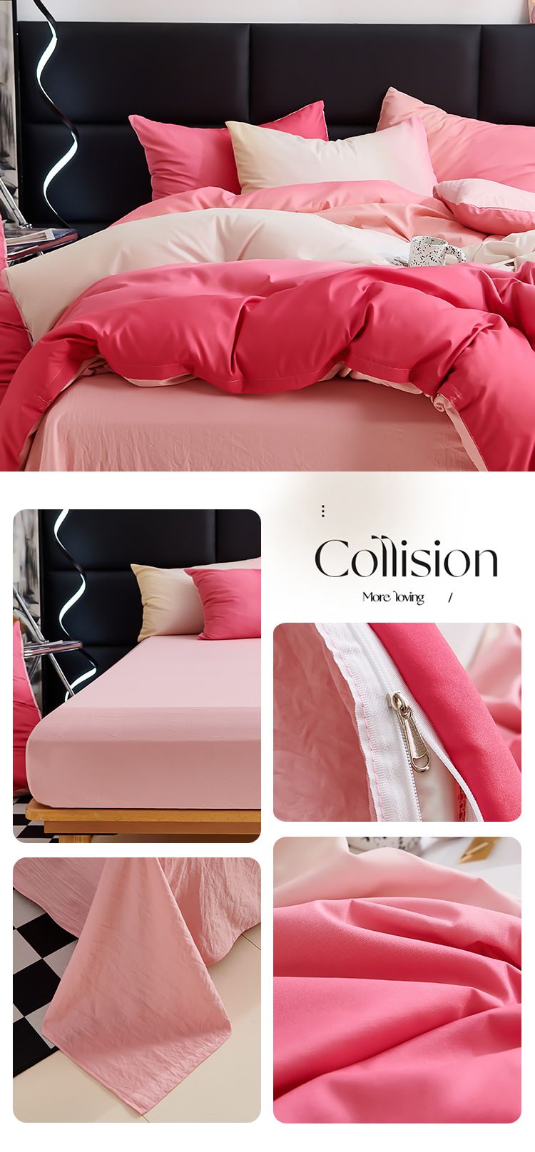 Kotipuutarha Neliosainen setti Pesty puuvillainen peitonpäällinen_voghion.com