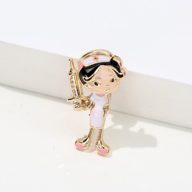 Hot Selling Hospital Epidemic Prevention Series Thermometer Mask Clothing 3D Doctor Nurse Pin Small Brooch_voghion.com