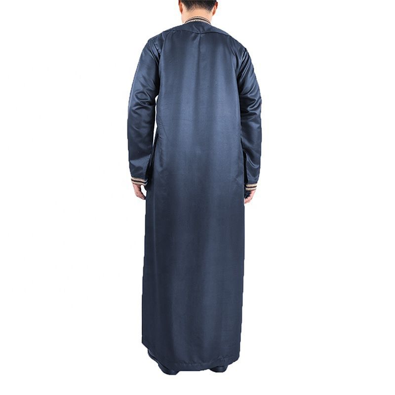 Men's Clothing Men's Muslim Robe Stand Collar Printed Ethnic Style Loose And Comfortable Jumpsuit_voghion.com