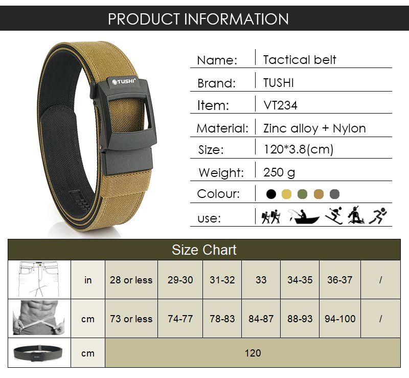 HOT VATLTY Work Tool for Men Tight Nylon Metal Automatic Buckle Plainclothes Police Military Tactical Pistol Belt Male_voghion.com