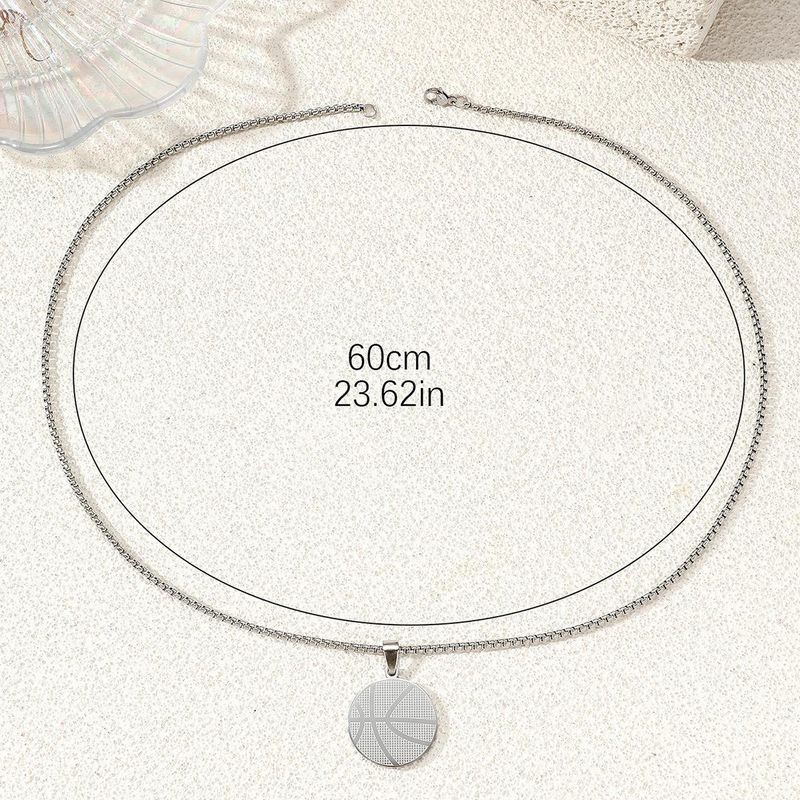 Trend Stainless Steel Basketball Pendant Charm Men's Necklace Fashion Christmas Valentine's Day Gift Protector Jewelry Accessori_voghion.com