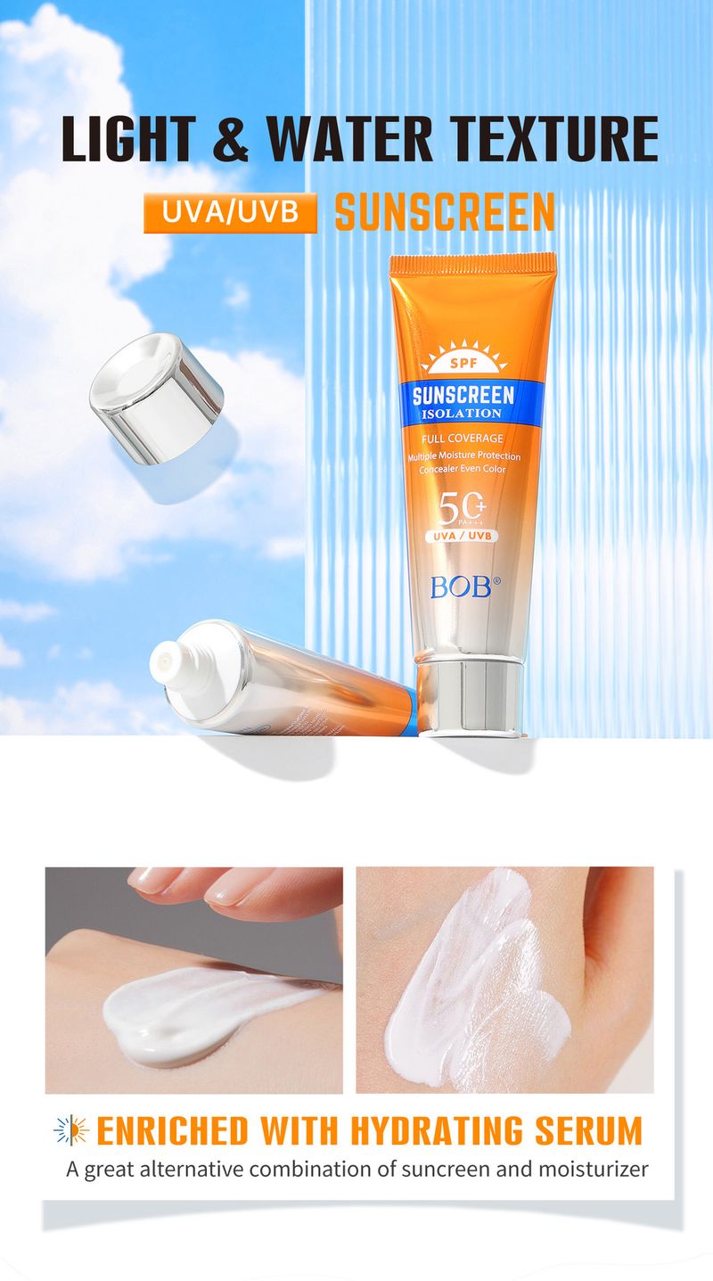 Krema za sončenje obraza BOB Krema za sončenje obraza Izolacija UV zaščita Osvežilna nemastna krema za sončenje SPF50+_voghion.com