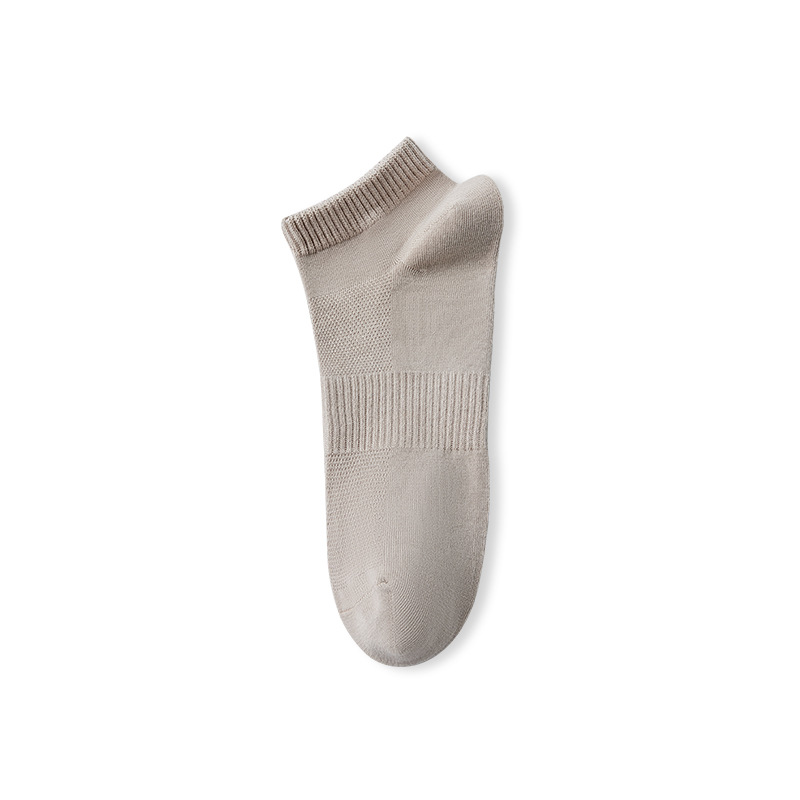 2025e Zhuji Summer Thin Business Sweat-Absorbing Short Tube Mesh Socks Pure Cotton Breathable Men's Black Spring Autumn Style_voghion.com