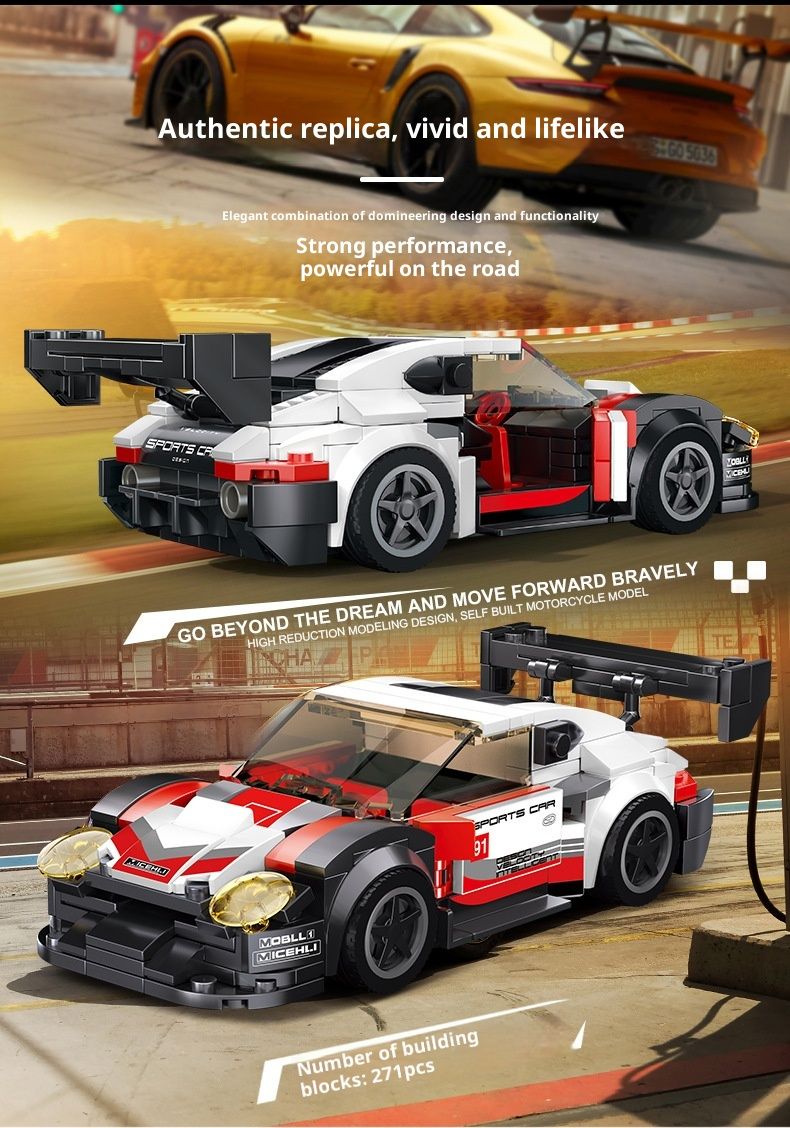 Aok Building Blocks Eight-Grid Racing Sris Childrn's Assmbly Educational Suprcar Modl Car Toy Dcoration_voghion.com